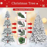Flocked Christmas tree with pine cones size options