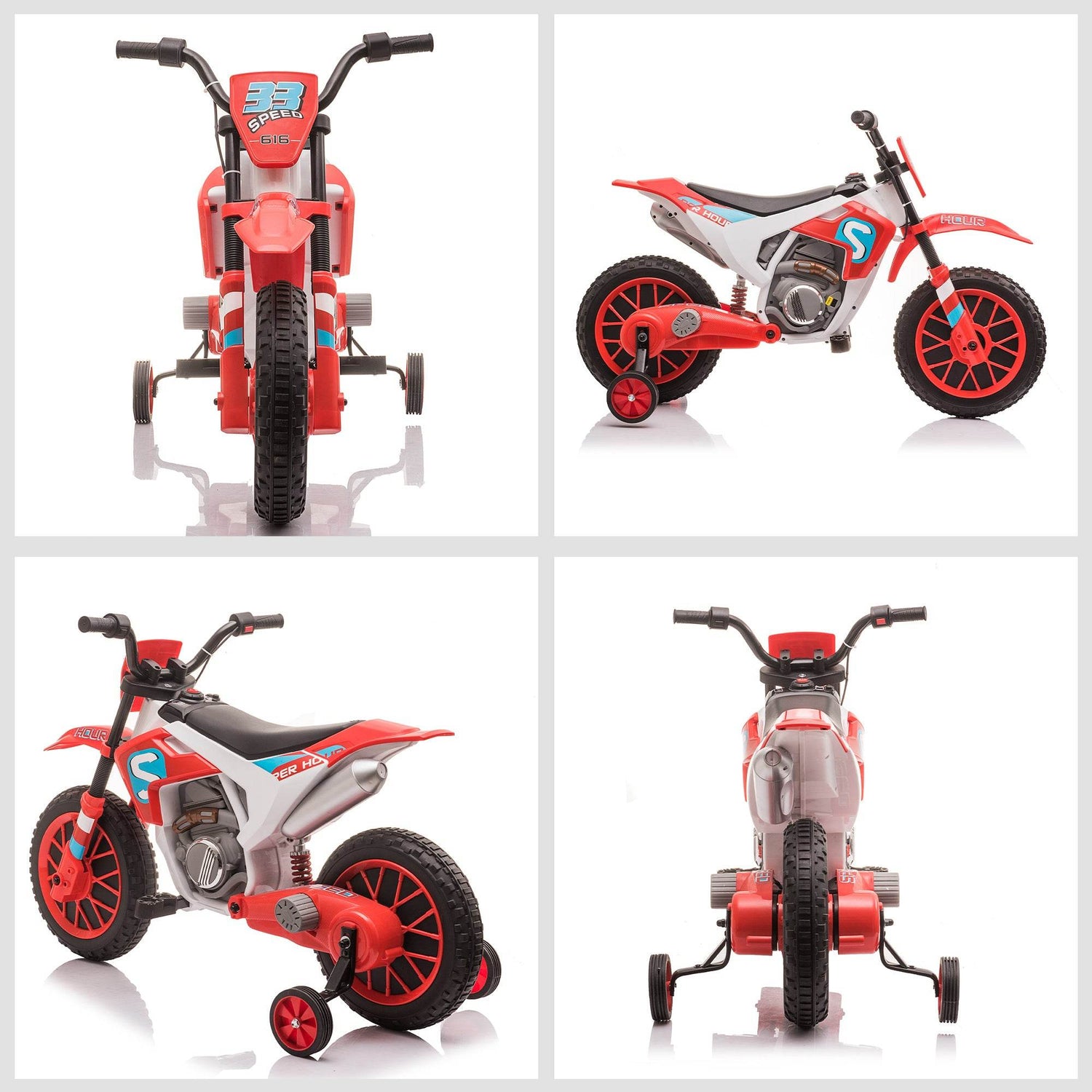 MLNshops 12V Kids Electric Motorcycle with Training Wheels