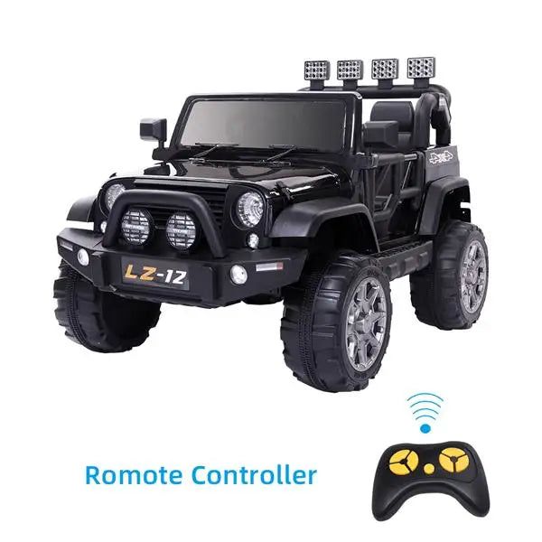 12V Kids Ride-On Car Toy Rechargeable Battery 4 mph Remote Control Black MLNshops]