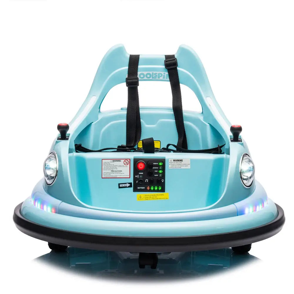 12V ride-on bumper car for kids, electric car for kids,1.5-5 Years Old, W/Remote Control, LED Lights, MLNshops]