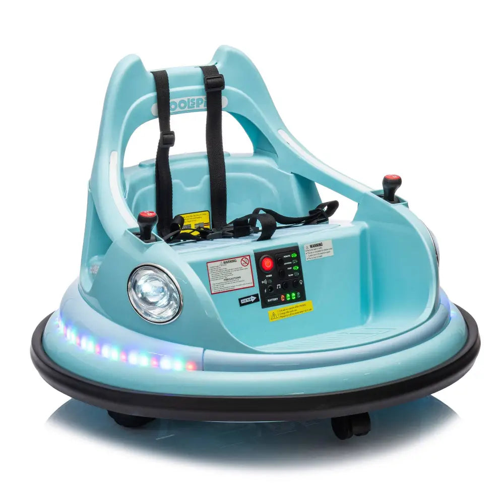 12V ride-on bumper car for kids, electric car for kids,1.5-5 Years Old, W/Remote Control, LED Lights, MLNshops]