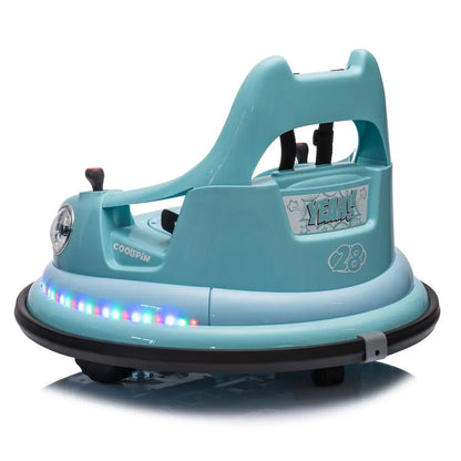 12V ride-on bumper car for kids, electric car for kids,1.5-5 Years Old, W/Remote Control, LED Lights, MLNshops]