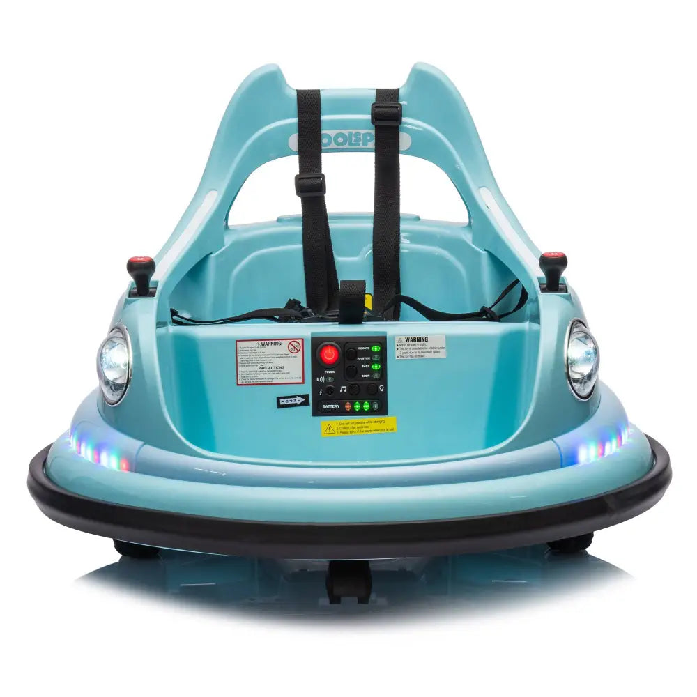 12V ride-on bumper car for kids, electric car for kids,1.5-5 Years Old, W/Remote Control, LED Lights, MLNshops]