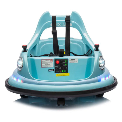 12V ride-on bumper car for kids, electric car for kids,1.5-5 Years Old, W/Remote Control, LED Lights, MLNshops]