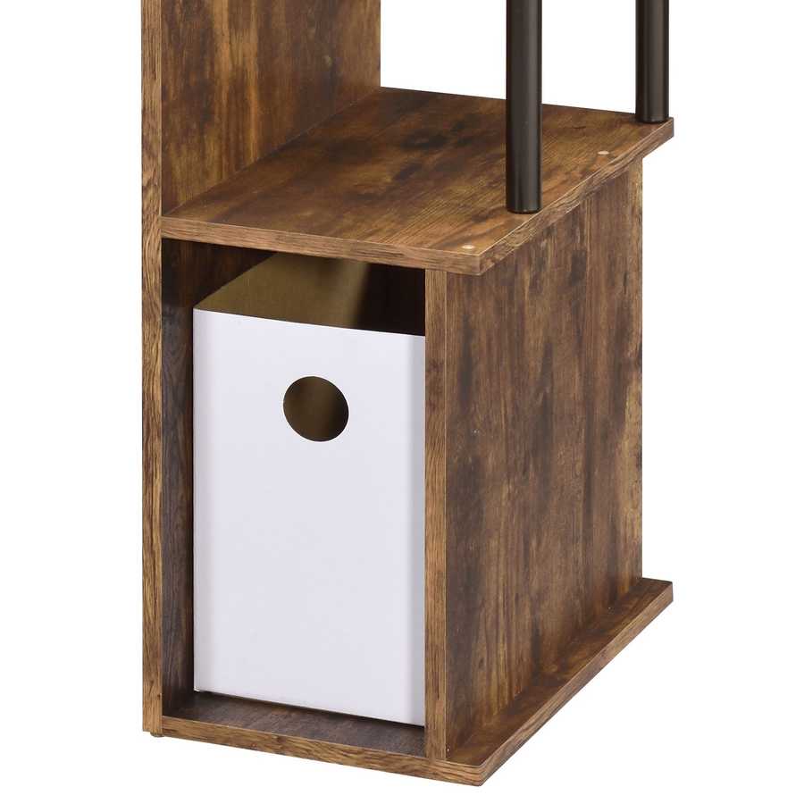 Weathered Oak and Black Computer Desk with Keyboard Tray