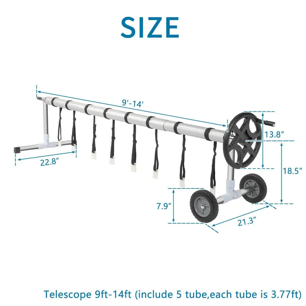 14ft Five Sections (Each Section 1.15m) Load Bearing 60kg Swimming Pool Film Roll Black MLNshops]