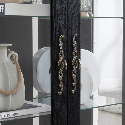 MLNshops black lighted curio cabinet with glass doors