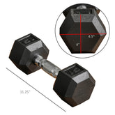 MLNshops 15lbs Rubber Dumbbells Exercise Hex Dumbbell Set