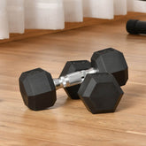MLNshops 15lbs Rubber Dumbbells Exercise Hex Dumbbell Set