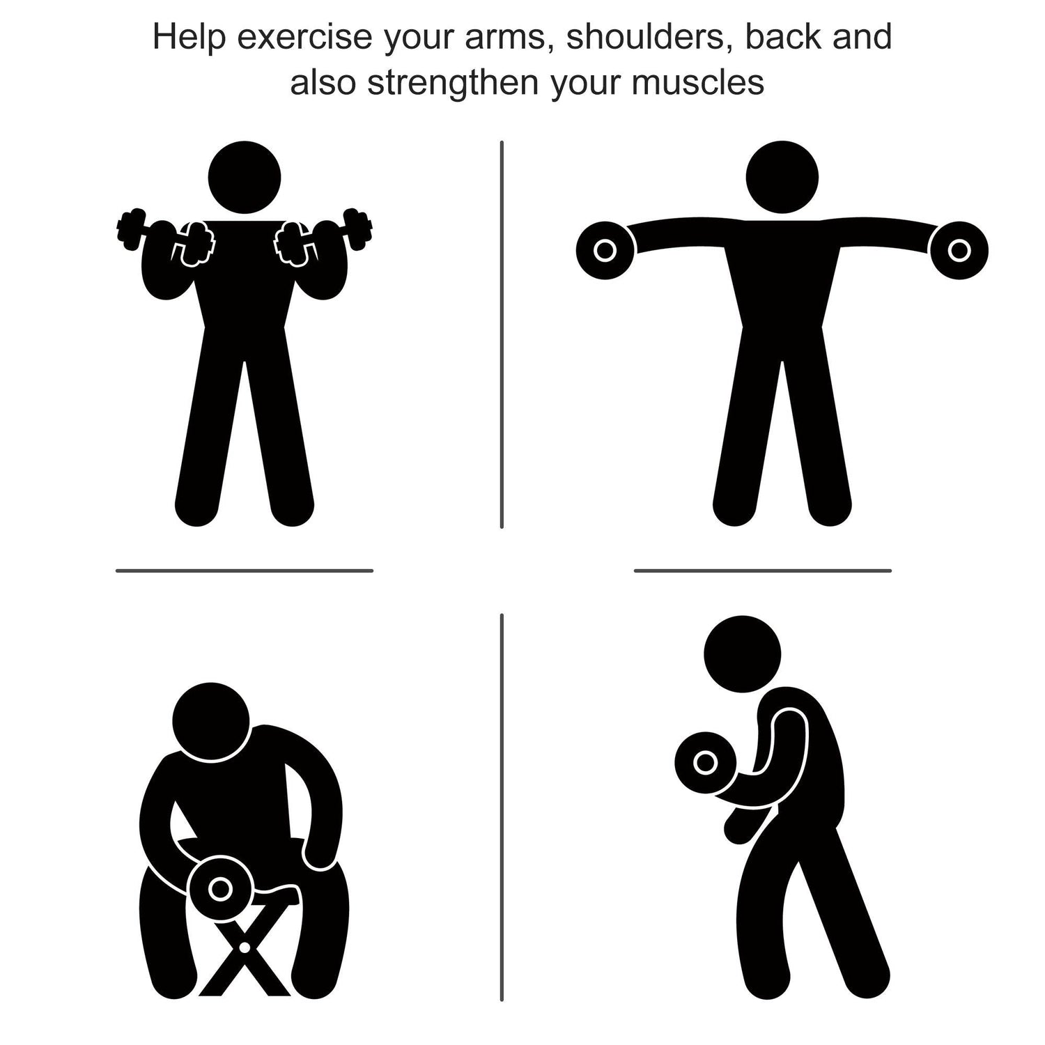 MLNshops 15lbs Rubber Dumbbells Exercise Hex Dumbbell Set