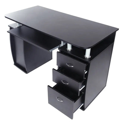 15mm MDF Portable 1pc Door with 3pcs Drawers Computer Desk (A Box) Black MLNshops]