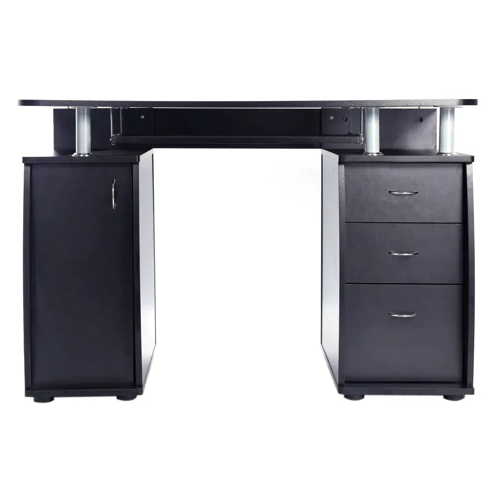 15mm MDF Portable 1pc Door with 3pcs Drawers Computer Desk (A Box) Black MLNshops]