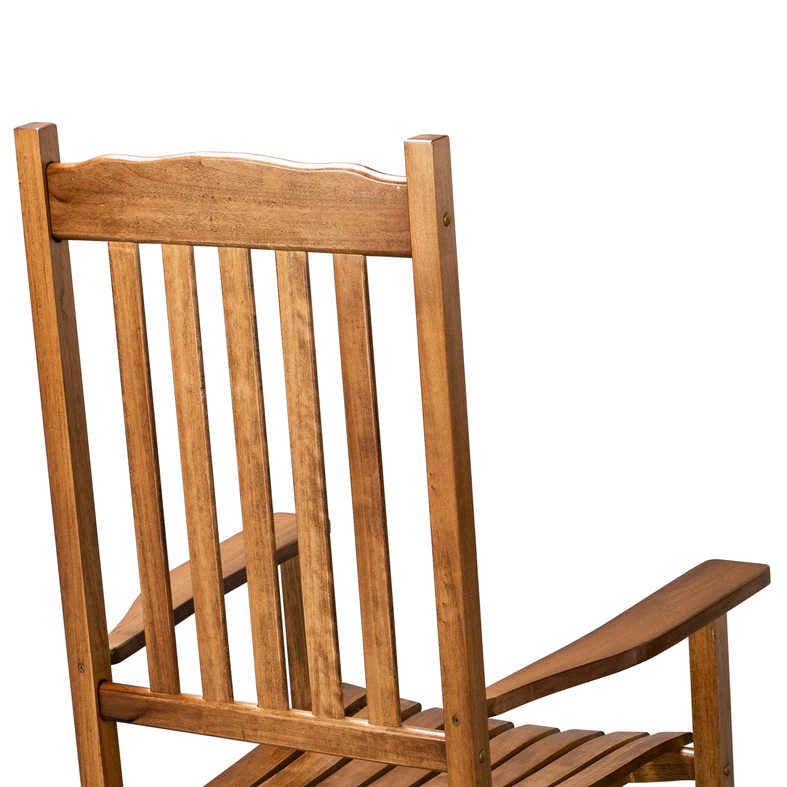 68.5*86*115CM Square Wooden Rocking Chair Wavy Backboard Original Color MLNshops]