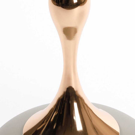 Detailed view of the gold metallic stem on the Mermaid Tail Coffee Table, inspired by minimalist art and elegant curves.