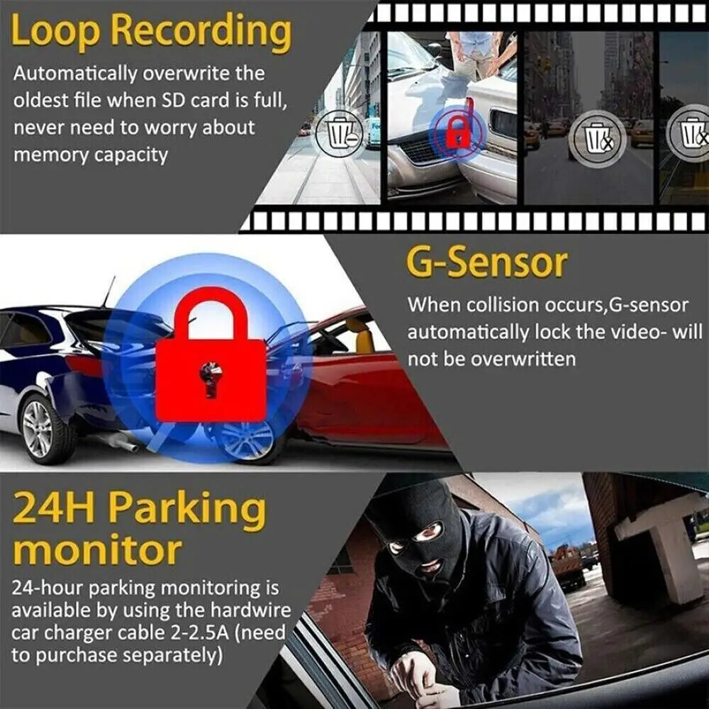 170° WiFi Dash Cam Recorder Car Camera HD 1080P Car DVR Vehicle Video G-Sensor MLNshops]