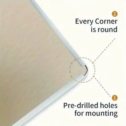 Detail of Abstract Aluminum Wall Art corner with rounded edges and pre-drilled holes for secure mounting in modern home décor settings.