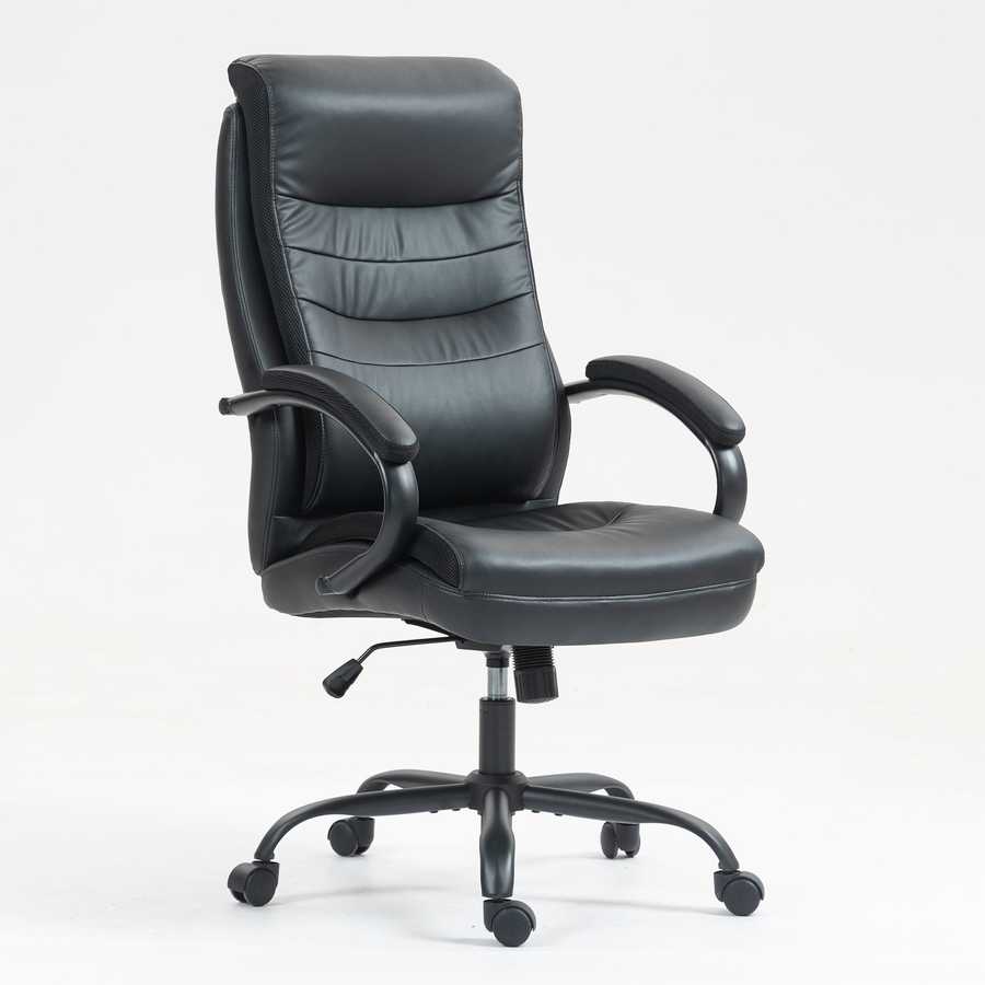 PU Material Office Chair 9131HJ-PU-KD with cushioned seat, ergonomic backrest, and adjustable height for comfort in office settings.
