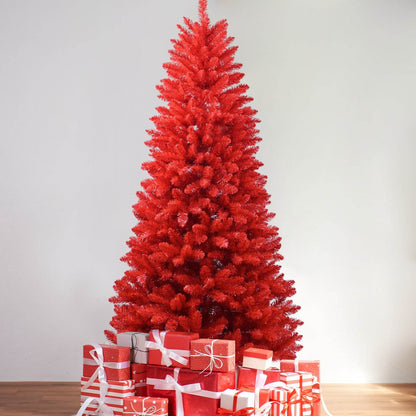 6ft Red Christmas Tree: Vibrant Holiday Decor with 804 Tips Default