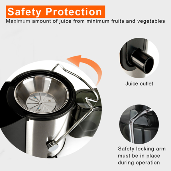 800W Home Use Multi-function Electric Juicer with 3" Feed Chute for Whole Fruits and Veg,Centrifugal Juicer with 30 oz. Juice Jug,BPA-Free, Easy to Clean