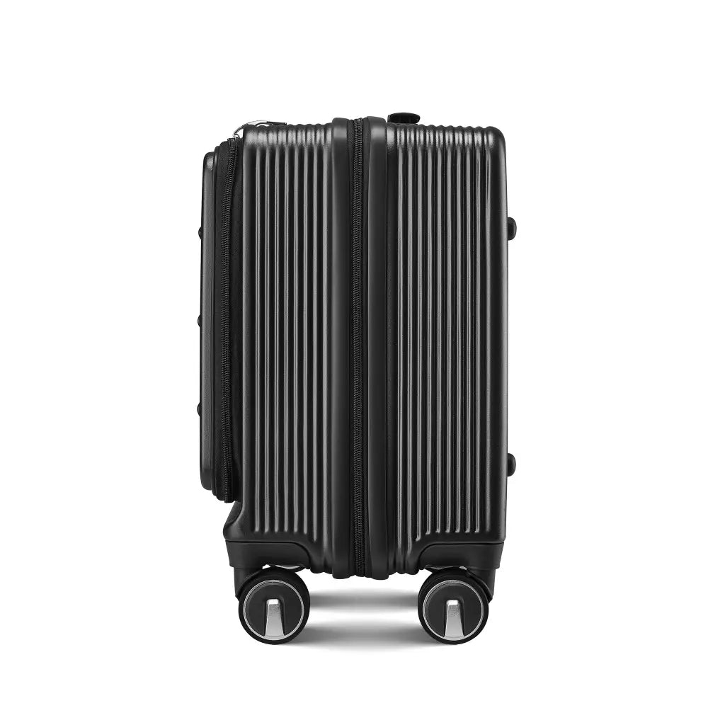 18" Carry On Luggage with Front Open Door &Laptop Interlayer, Hard Shell Suitcase Built-In TSA Luggage Lock, Hardside Lightweight PC Travel Suitcase MLNshops]