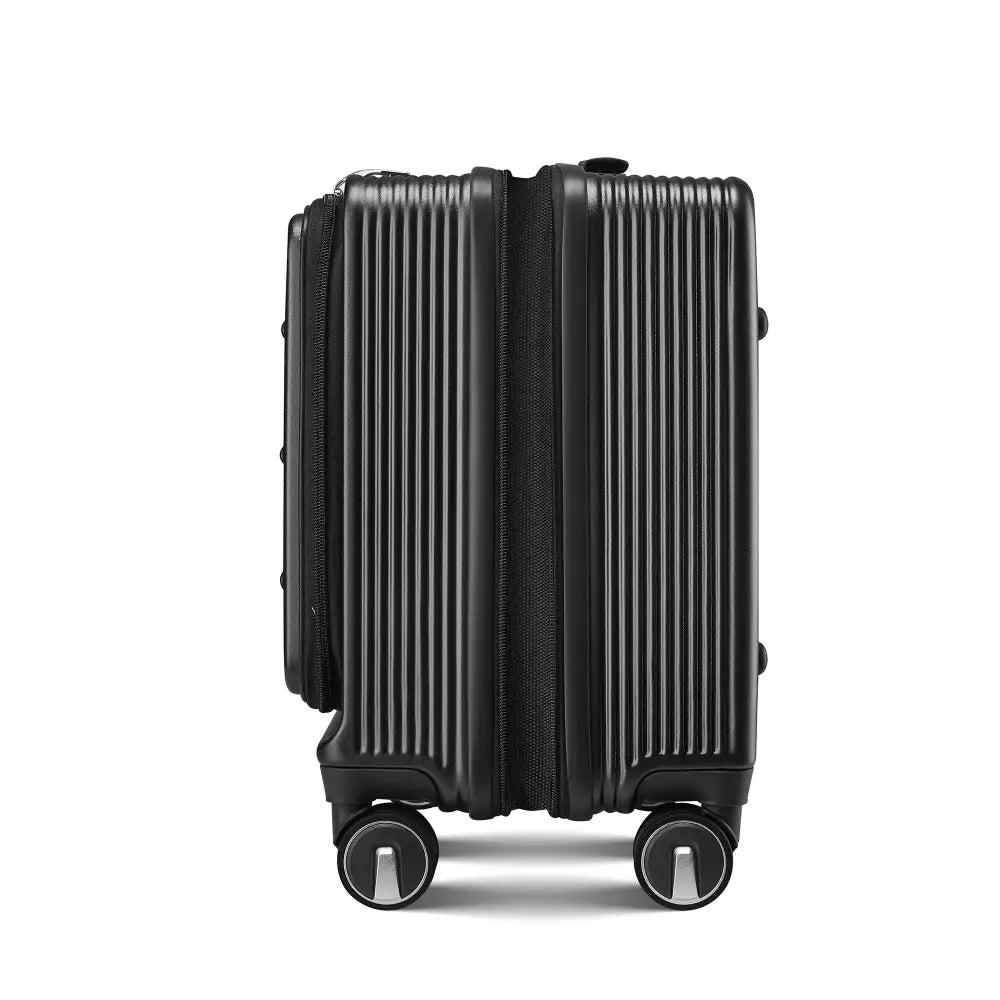 18" Carry On Luggage with Front Open Door &Laptop Interlayer, Hard Shell Suitcase Built-In TSA Luggage Lock, Hardside Lightweight PC Travel Suitcase MLNshops]