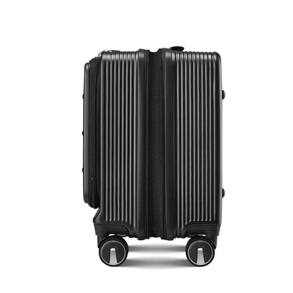 18" Carry On Luggage with Front Open Door &Laptop Interlayer, Hard Shell Suitcase Built-In TSA Luggage Lock, Hardside Lightweight PC Travel Suitcase MLNshops]