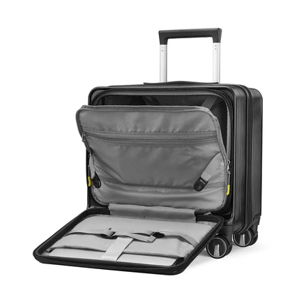 18" Carry On Luggage with Front Open Door &Laptop Interlayer, Hard Shell Suitcase Built-In TSA Luggage Lock, Hardside Lightweight PC Travel Suitcase MLNshops]