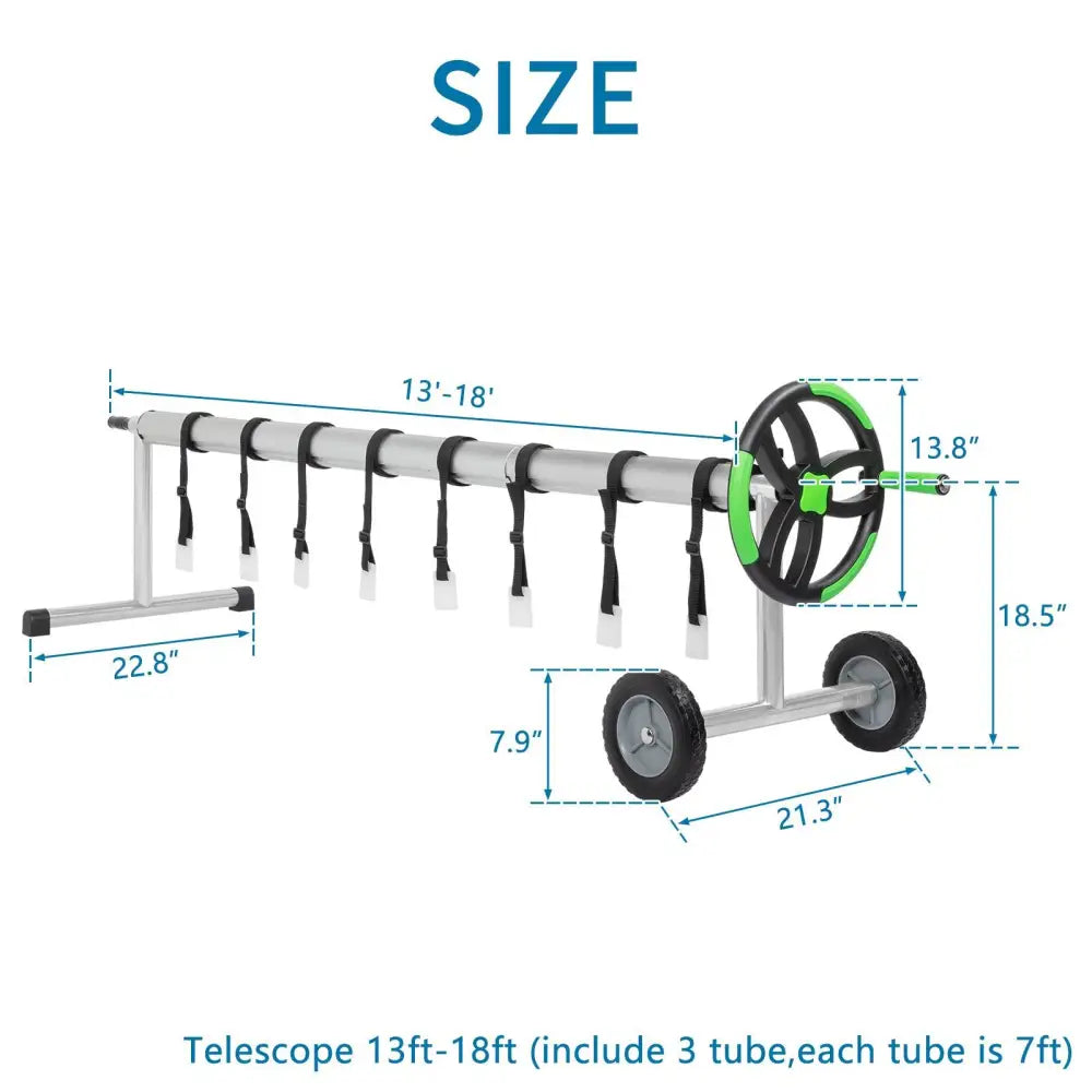 18 Ft Aluminum Inground Solar Cover Swimming Pool Cover Reel MLNshops]