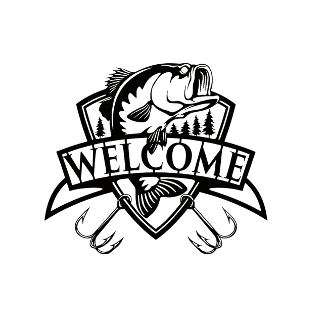 Christian metal wall art decor with fish and trees