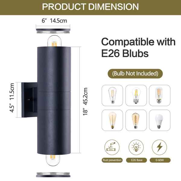Modern Waterproof Outdoor Porch Light for Exteriors - view 9
