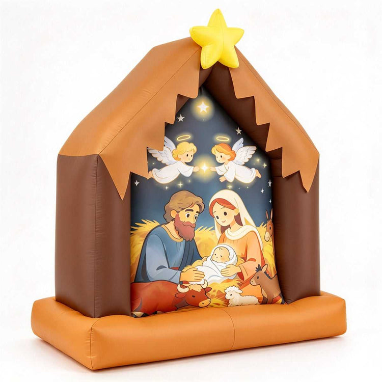 3.9 ft Christmas inflatable nativity scene on a white background