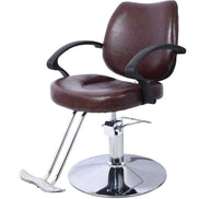 Heavy Duty Barber Chair angled view with ergonomic design and hydraulic pump, built for long-lasting salon performance.