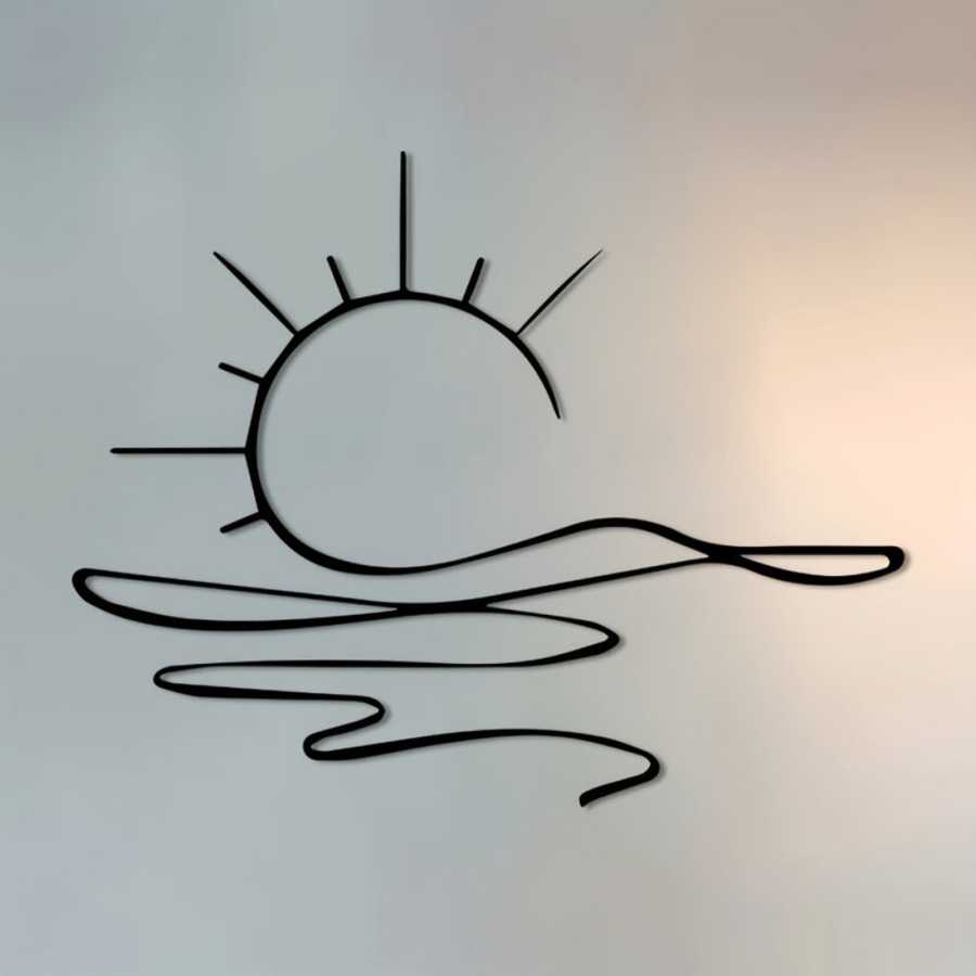 Stylish minimalist sun and water wall art for decor