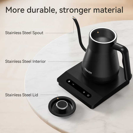 Gooseneck Electric Kettle with ±1℉ Temperature Control for Pour Over Coffee & Tea, Quick Heating, Hot Water Boiler, 1200W