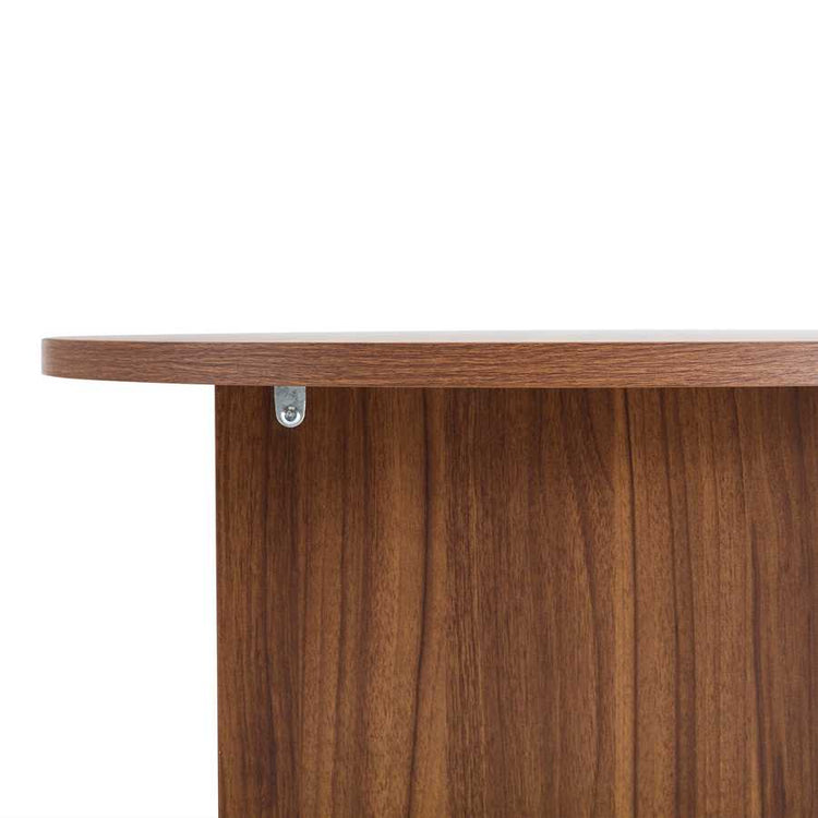 Versatile Walnut-Finished MDF Round Coffee Table