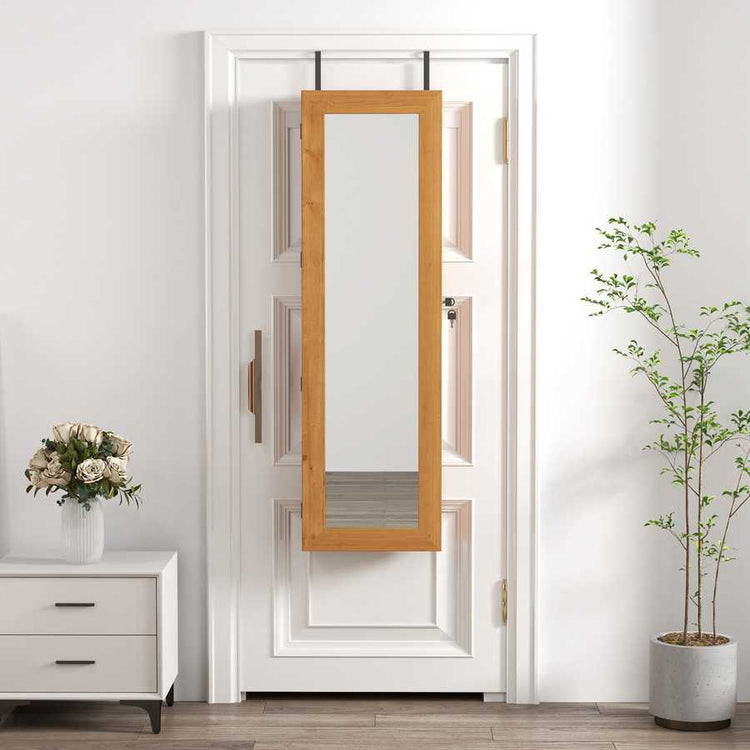 Jewelry armoire with full-length mirror