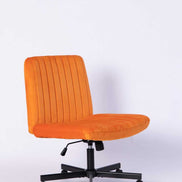 Side angle of the Orange Velvet Office Chair showcasing its plush velvet upholstery and ergonomic seat design.