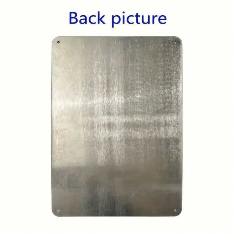 Metallic back panel with text &