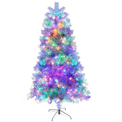 7.4FT Silver Pre-Lit Christmas Tree with 400 LED Lights