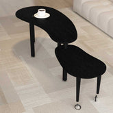 Flexible 360 Rotatable Coffee Table with movable lower tier on wheels, offering versatile storage and serving space for modern homes.