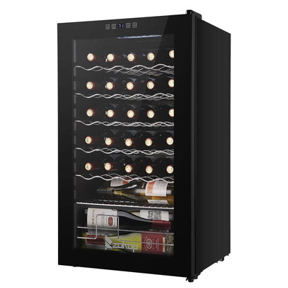 ZOKOP JC-85 115V 85W 3.0cu.ft/85l Electronic Wine Cabinet Cold Rolled Sheet Transparent Glass Door / 16Bottle with Display Black