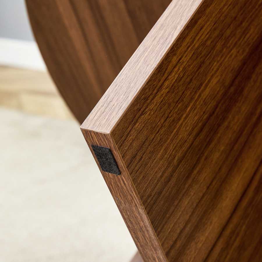 Versatile Walnut-Finished MDF Round Coffee Table