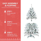 Flocked Christmas tree with pine cones assembly guide