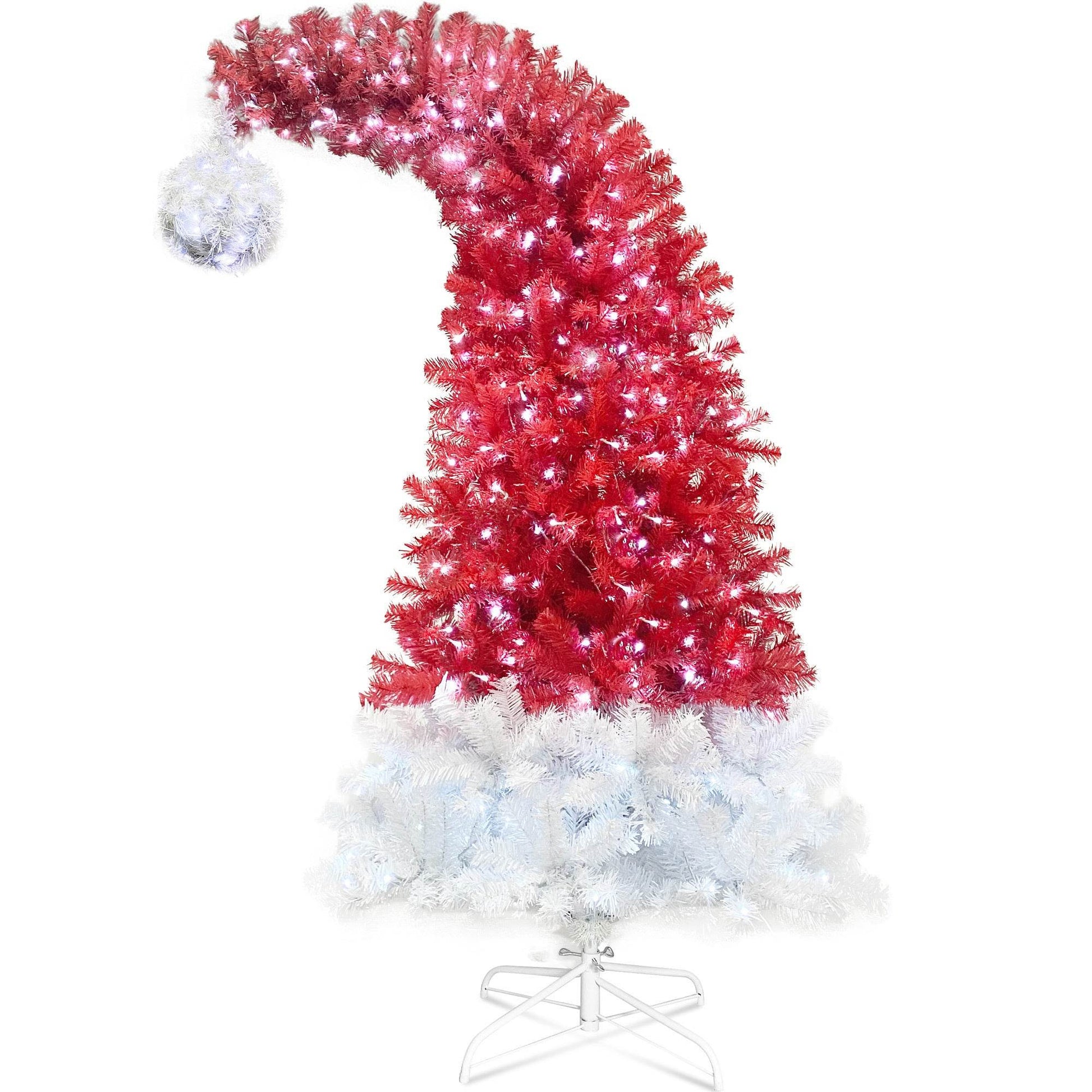 6FT Santa Hat Artificial Christmas Tree with LED Lights