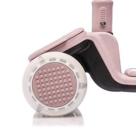 Pink 3-wheel scooter with flashing wheels for kids