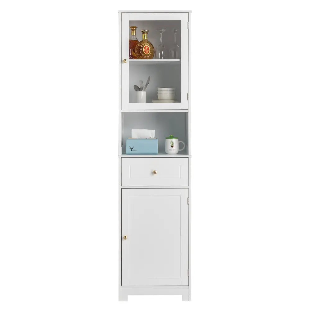 2 Doors 1 Pumping 1 Shelf Bathroom Cabinet White MLNshops]