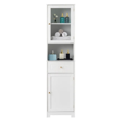 2 Doors 1 Pumping 1 Shelf Bathroom Cabinet White MLNshops]