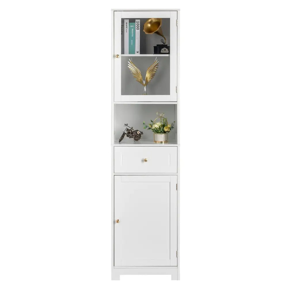 2 Doors 1 Pumping 1 Shelf Bathroom Cabinet White MLNshops]