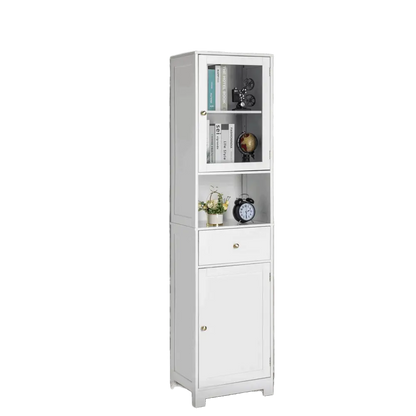 2 Doors 1 Pumping 1 Shelf Bathroom Cabinet White MLNshops]