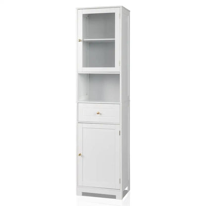 2 Doors 1 Pumping 1 Shelf Bathroom Cabinet White MLNshops]